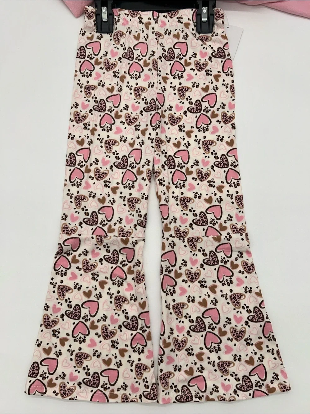 Rare Too Girls Size 4 Pink Hearts/Cheetah Print Outfit Set